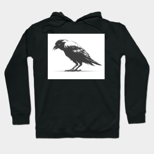 Hand Drawn Crow Illustration Hoodie